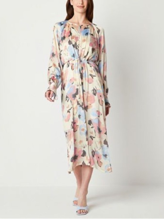 RYEGRASS Dresses & Skirts - Pastel Multi Floral Tie-Waist Midi Dress